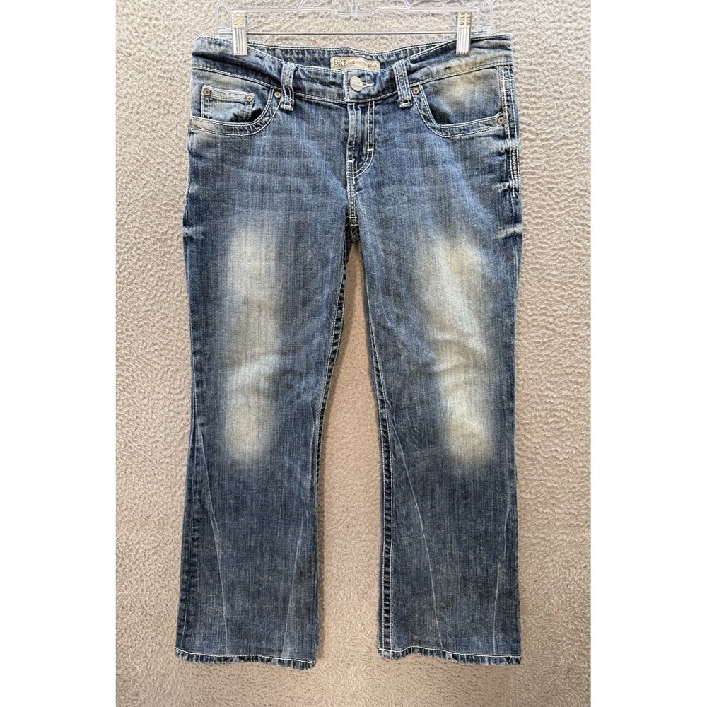 BKE Buckle Jeans Womens 32x28 Blue Star Bootcut Stretch Thick Stitch Rockabilly
